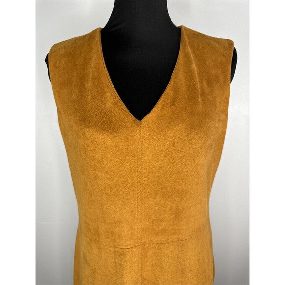 VOY Faux Suede Dress Sz Large Embroidered Boho - Picture 2 of 7